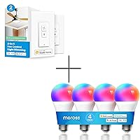 Smart Ceiling Fan Control and Dimmer Light Switch and Smart LED Light Bulb 4 Pack