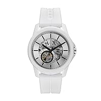 AX Armani Exchange Men's Automatic Self-Winding Watch with Leather, Silicone, or Stainless Steel Band