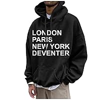 Mens Hoodies Print Fashion Loose Unisex Oversized Lightweight Long-Sleeved Fall Hoodies With Designs