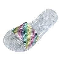 Women's Comfort Slides Sandals Women Crystal Slippers Soft Soles Can Be Used for Indoor Home Sandals Fashion Beach Shower Shoes for Women Slippers