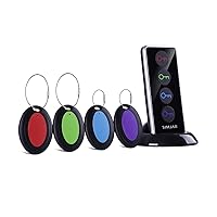Key Finder with Extra 4 Long Chains & Up to 131ft Working Range in Open Space, Simjar Wireless Remote Control RF Key Finder Locator for Keys Wallet Phone Glasses Luggage Pet Tracker
