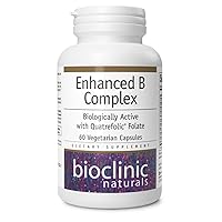 Bioclinic Naturals Enhanced B Complex 60 Softgels - Biologically Active and with Quatrefolic Folate
