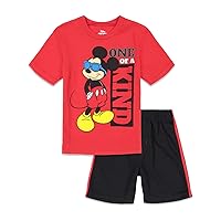 Disney Mickey Mouse Donald Duck Goofy Pluto Baby T-Shirt and Mesh Shorts Outfit Set Infant to Little Kid