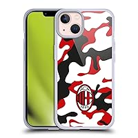 Officially Licensed AC Milan Camouflage Crest Patterns Soft Gel Case Compatible with Apple iPhone 13 and Compatible with MagSafe Accessories