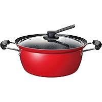 Nikomina RB-1698 Dish & Spill Resistant Pot, 10.2 inches (26 cm), Induction and Gas Compatible