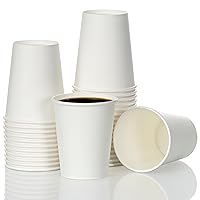 AOZITA 120 Pack 8 oz Paper Cups, Coffee Cups, White Paper Hot/Cold Disposable Beverage Drinking Cup for Water, Juice, Coffee, Tea