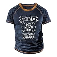 Casual Vintage Letter Printed Short Sleeve for Mens T Shirts Fashion Round Neck Soft Loose Fit Tees Summer Tshirts