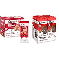 Quest Nutrition Frosted Cookies Twin Pack, Strawberry Cake, 1g Sugar, 10g Protein, 2g Net Carbs & High Protein Low Carb, Gluten Free, Keto Friendly, Peanut Butter Cups, 12 Count
