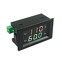 Digital AC Voltage Frequency Meter, AC 80-500V Voltmeter 45-65Hz Frequency Counter, LED Display Voltage Gauge, Mini Volt Hz Monitor Tester, High Voltage Panel Indicator -for Generator, RV
