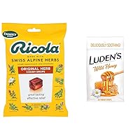 Ricola Original 45 Drops and Luden's Wild Honey 30 Drops Throat Relief Bundle