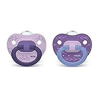 NUK Orthodontic Pacifiers, Girl, Pink, 18-36 Months, (pack of 2)