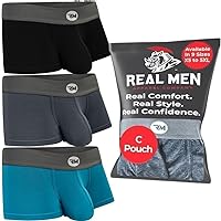 Real Men Bulge Enhancing Pouch Underwear for Men – 1 or 3 Pack Set - Modal Boxer Briefs ABCD Pouch