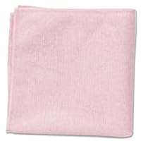 Rubbermaid Commercial 16in x 16in Microfiber Light Duty Cleaning Cloth, Pink 24-Pack (1820581)