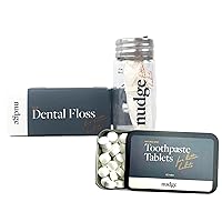 All Natural Silk Floss + Nudge Nano Hydroxyapatite Toothpaste Tablets: Fluoride-Free, Natural Ingredients, TSA-Approved, Mint, 62 Tabs
