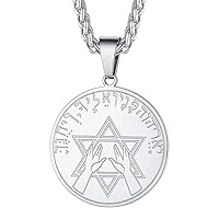 FaithHeart Hebrew Priestly Blessing Necklace, Stainless Steel/18K Gold Plated Customizable Pendant for Men Women Charms