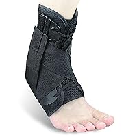 Drop Foot Brace Orthosis, Adjustable Lace-Up Ankle Sock Protector, Ankle Fracture Support Equipment, Night Splint for Sprain And Injury,L