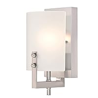 Westinghouse 6369500 Enzo James One Indoor Fixture, Finish Wall Sconce, 1-Light, Brushed Nickel Frosted Glass