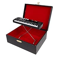 ERINGOGO Miniature Electronic Organ with Case: Mini Musical Instrument Mini Electronic Keyboard Miniature Dollhouse Model Electone Birthday Gifts 14cm Keyboard Instrument Accessories & Parts
