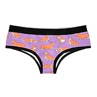 Crazy Dog T-Shirts Womens Corgi Panties Cute Pet Lovers Puppy Graphic Novelty Underwear For Ladies