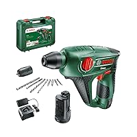 Bosch Cordless Rotary Hammer Uneo (2 batteries, 12 Volt System, max. drilling diameter in concrete: 10 mm, in carrying case)