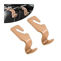 Leather Car Seat Headrest Hooks, 2 Pack Back Seat Hangers, Hanger Holder for Auto Backseat, Storage for Purses Bags Coats Umbrellas, Universal Vehicle