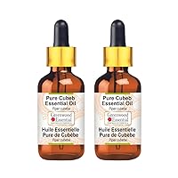 Pure Cubeb Essential Oil (Piper cubeba) with Glass Dropper Steam Distilled (Pack of Two) 100ml X 2 (6.76 oz)