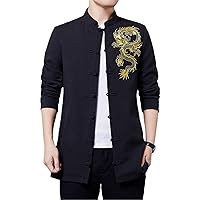 Embroidery Chinese Suit Jacket Stand Collar Buckle Men's Tang Suit Retro Hanfu Clothing