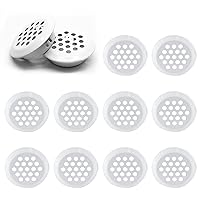 12pcs Silver Circular Air Vents, 1 Inch / 25mm Soffit Vent Stainless Steel Round Mesh Hole Louver Vents for Kitchen Bathroom Cabinet Wardrobe Shoe Cabinets Honey Bee Hive Box