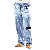 Collections Etc Faux Denim Soft Cotton Lounge Pant - Drawstring Waistband for Great Fit