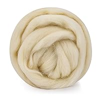 100g Cream White Needle Felting Wool Soft Felt DIY Handcrafts Needlework Roving Wool Felting Fiber Wool Balls Handmade Home Toys (Color : Beige)