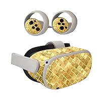 MightySkins Skin Compatible with Oculus Quest 2 - Gold Tiles | Protective, Durable, and Unique Vinyl Decal wrap Cover | Easy to Apply, Remove, and Change Styles | Made in The USA (OCQU2-Gold Tiles)