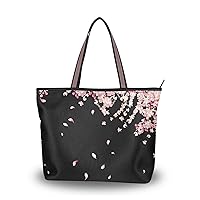 ALAZA Cherry Blossom Flower Women Tote Bag Handbag Large Capacity Shoulder Bags
