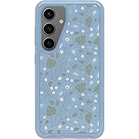 OtterBox Samsung Galaxy S24 Symmetry Series Clear Case - DAWN FLORAL (Blue), ultra-sleek, wireless charging compatible, raised edges protect camera & screen