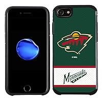 Apple iPhone 8/ iPhone 7/ iPhone 6S/ iPhone 6 - NHL Licensed Minnesota Wild Green Jersey Textured Back Cover on Black TPU Skin