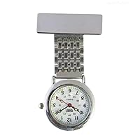 Censi Unisex Silver Plated Nurse/Tunic Fob Watch Brooch Extra Battery For Nurses and doctors
