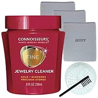 Jewelry Cleaner for Diamond, Platinum, Gold & Precious Stones with polishing Cloths, Brush & dip Tray