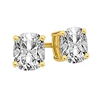 1-3 Carat 14K White Gold GIA Certified Cushion Cut Diamond Earrings Push Back Luxury Collection (D-E Color, VS1-VS2 Clarity)