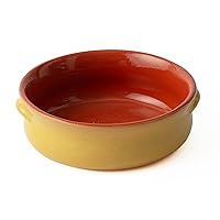 Desylva Round Casserole, Open Fire, Oven, Microwave Oven, Microwavable, Stylish, Cute, Small, Ceramic, 6.7 inches (17 cm), Yellow, Italy