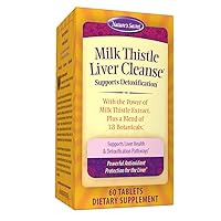 Milk Thistle Liver Cleanse Supports Healthy Liver Function & Detoxification - 18 Botanical Blend Turmeric, Dandelion, Beet, Artichoke & More - Natural Powerful Antioxidant - 60 Tablets