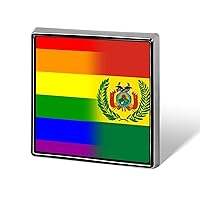 LGBT Pride Bolivia Flag Lapel Pin Square Metal Brooch Badge Jewelry Pins Decoration Gift
