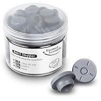 100Pcs 20mm Self Healing Injection Ports,vials Rubber stoppers,Butyl Cap for Glass Bottle& Mushroom Liquid Culture Mason Jars by Biomed Scientific(Grey）