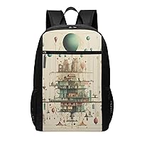 Physics Print Print Simple Sports Backpack, Unisex Lightweight Casual Backpack, 17 Inches