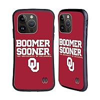 Head Case Designs Officially Licensed University of Oklahoma OU Boomer Sooner Hybrid Case Compatible with Apple iPhone 15 Pro