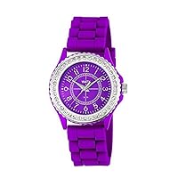 Women's Quartz Watch with Rubber Strap, Purple, 18 (Model: RWA9012)