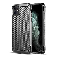 Tough Dual Layer Heavy Duty Black Carbon Fiber Hybrid Case for Apple iPhone 12 Mini 5.4