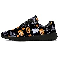 Halloween Shoes for Women Men Running Shoes Walking Tennis Sneakers Pumpkin Ghost Bat Shoes Gifts for Boy Girl