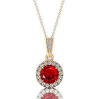 Ruby Pendant for Women, Gemstone, Birthsone, Round Shape (6 MM), Gift for Mother/Sister/Wife, Pendant Jewellery for Women