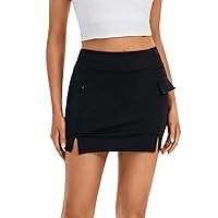 Mini Cargo Skirt Workout Tennis Skirts for Women Athletic Golf Skort with Shorts Slit Cute Girls Clothes Summer