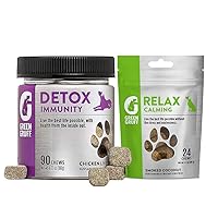 Green Gruff Dog Probiotics & Digestive Enzymes and Calming Chews Bundle - Organic Dog Immune Supplement – Protein, Multivitamin & Omega 3 Fish Oil for Dogs - Dog Calming Treat - Made in USA
