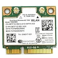 WiFi Dual Band Wireless AC 7260 7260HMW WLAN Mini pci-e Card Adapter Compatible for dell p/n 8TF1D 08TF1D